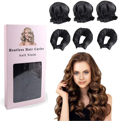 Zijdeachtige Hittevrije Haar Krullers - Set van 3 Zachte Krullers voor Diverse Haartypes, Ideaal voor Bedtijd Styling en Gezonde Krullen zonder Hitte