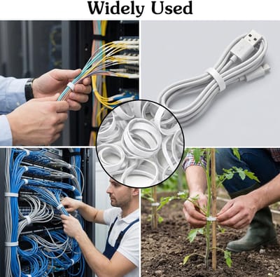 Elastiekjes 0,6 inch elastische platte kabelbinders herbruikbare sterke ronde elastiekjes heavy duty voor draadkabel, kabel, school, thuis of op kantoor, elasticiteit