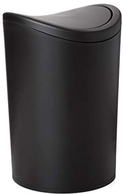 Badkameremmer met Swingdeksel - 6 Liter - BPA-vrij - Zwart - Ideaal voor Elke Badkamer