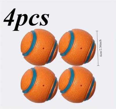 Livano Honden Speelgoed - Hond - Speelgoed - Dog Toy - Bal - Oranje - 5 cm 4st