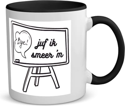 Akyol - juf ik smeer ´m koffiemok - theemok - zwart - Juf - juf - leraar - 350 ML inhoud