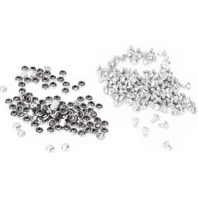 100 stuks Stof Kristal Inleg Snel 6 7mm Klinknagels Stippen Studs Dop voor DIY Leer Ambacht Decoratie Silver Trim White Diamond 7mm gray