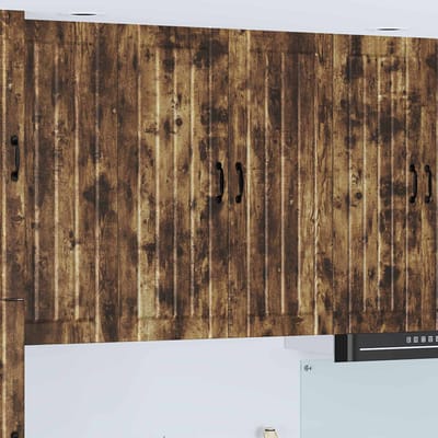 vidaXL - Wandkast - LUCCA - Gerookt - eiken - 80 - x - 31 - x - 100 - cm - Bewerkt - hout