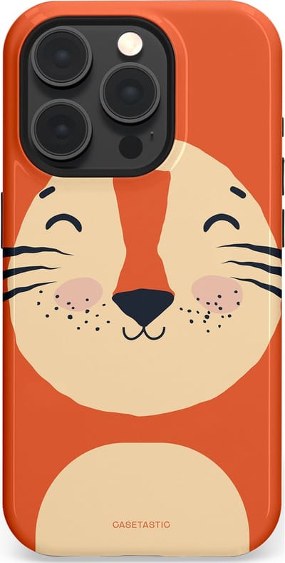 Casetastic hoesje geschikt voor Apple iPhone 15 Pro - MagSafe - Dubbellaagse bescherming - Knuffelkopjes tijger - Fashion Case - Terracotta Zand