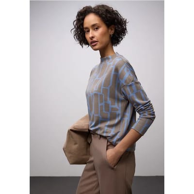 Shirt met print en trekkoord