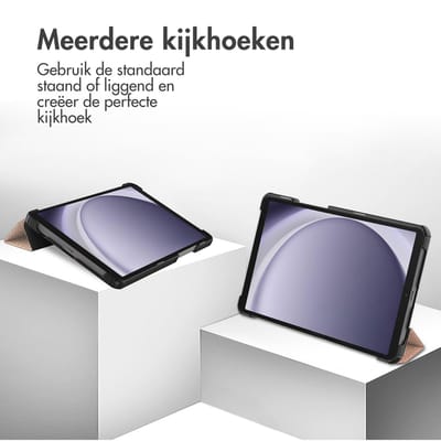 imoshion Tablet Hoes - Geschikt voor Samsung Galaxy Tab A11 / A9 8.7 inch - Trifold Bookcase - Rosé goud