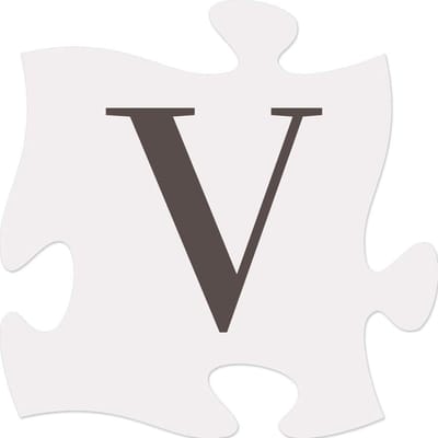 Puzzelstuk 15cm Letter V