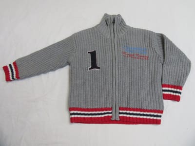 Dirkje - Jongens - Gilet vest - Gebreid - Gevoerd - Grijst met rood - 92 - 2 jaar