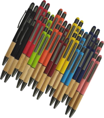 50 Bamboe Stylus Pennen - Random Gekleurd