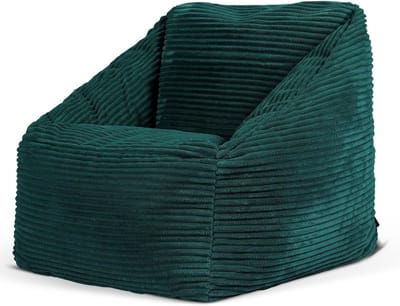 Comfortabele Kinder Zitzak Fauteuil in Blauwgroen Corduroy