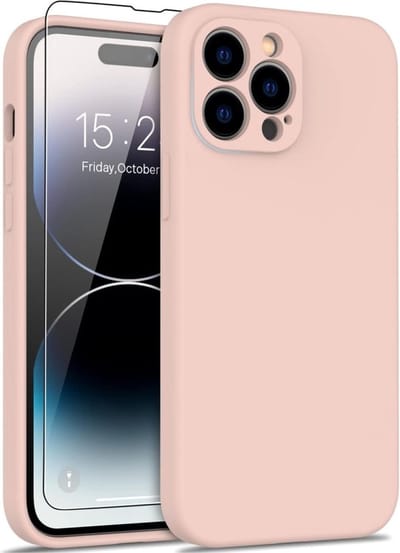 Lunso - Geschikt voor iPhone 15 Pro - Hoesje Flexibel silicone Backcover - Lichtroze