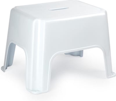 Plasticforte Keukenkrukje/opstapje - 40 x 30 x 28 cm - wit - Keuken/badkamer verhoger - max 150 kilo