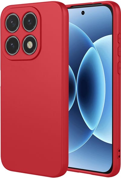 MobyDefend Hoesje - Geschikt voor Xiaomi 17T Pro - Matte Siliconen Backcover - Framboosrood