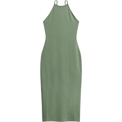 Superdry - Jersey midi-jurk met kanten achterkant - Dames - Jurken