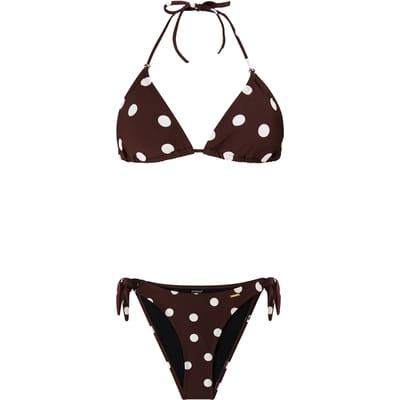 Protest PRTOlea - Triangel bikini set Dames - Koordsluiting - Uitneembare vulling - Normale pasvorm - Bruin