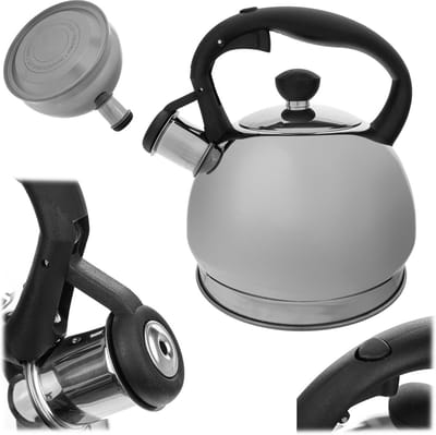 Waterketel - Theeketel Fluitketel - Water Verwarmen - Universeel Geschikt - 1.8 Liter - Zilver