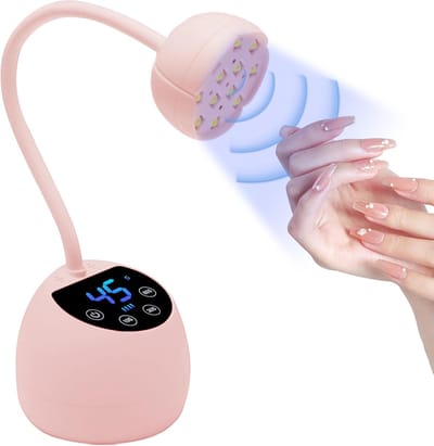 Nageluithardingslamp - 36W Mini UV Nagellamp - 12 LED's - Slimme sensor - LCD-scherm - 4 standen - Draagbare gel nageldroger - Salon & Thuis - Roze