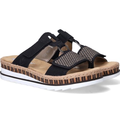 Rieker Slippers E1/2-Leest zwart Synthetisch - Maat 37