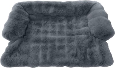 Pluizig hondenbed en meubelbeschermer voor middelgrote honden, antislip en comfortabel, 85 x 72 x 14 cm