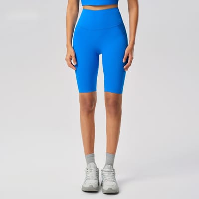 Shorts de Yoga Ligne Sans Embarras pour Femmes Pantalon Serré Pincé Taille Haute Fesses Pêche Cyclisme Fitness Sports 10 brown