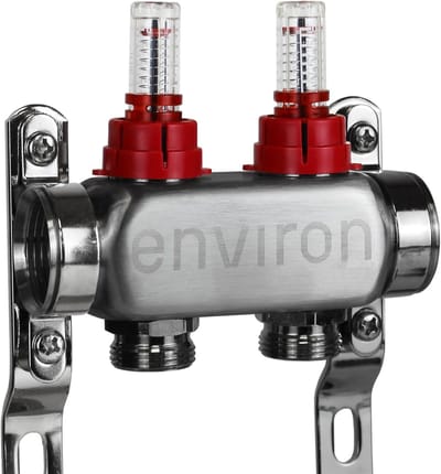 Verwarmingscircuitverdeler voor Vloerverwarming [2-12 Verwarmingscircuits] met Kogelkraan en Snelontluchtingsset