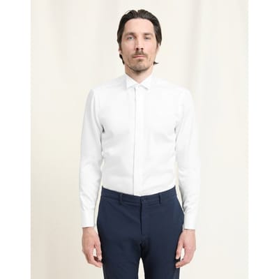 OLYMP Signature Overhemd, Tailored Fit, Signature Vadermoordenaar, Champagne