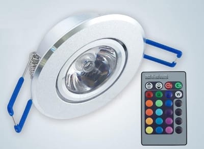 LED Inbouwspot RGB gekleude Verlichting 3W - met Afstandsbediening – Dimbaar