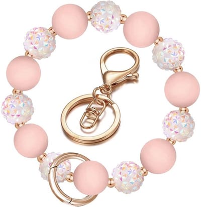 Sleutelhanger met Armband - Siliconen Kralen - Sleutelhanger Ringen - Dames Accessoire - Elastisch - Kleurvast - Sleutelhangerarmband