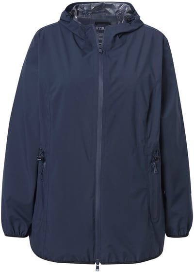 Ulla Popken - Dames - Regenjas licht capuchon waterdicht opbergbaar - Marine - Maat 42+