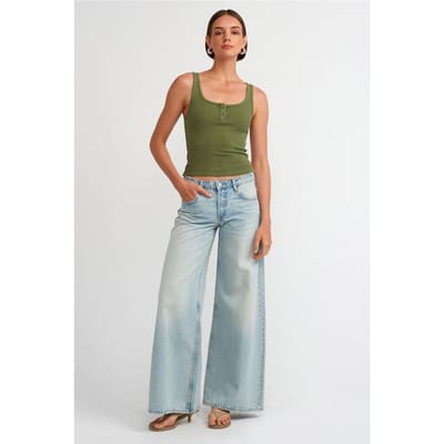 Mouwloze Slim-fit Jersey Blouse