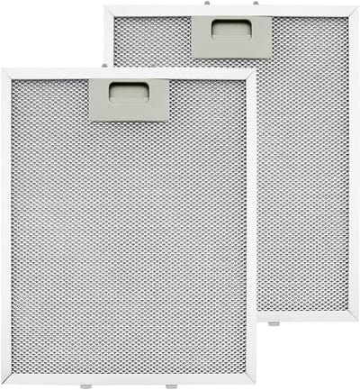 Set van 2 metalen vetfilters 305x267mm voor afzuigkappen, vervangingsfilter voor diverse merken en modellen