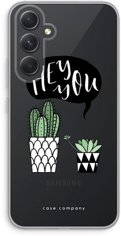 Case Company® - Hoesje geschikt voor Samsung Galaxy A54 hoesje - Hey you cactus - Soft Cover Telefoonhoesje - Bescherming aan alle Kanten en Schermrand