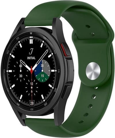 Strap-it Sport horlogebandje - geschikt voor Samsung Galaxy Watch 7 (40 & 44mm) / Galaxy Watch 6 (Classic) / Galaxy Watch 5 / Watch 5 Pro / Watch 4 (Classic) / Watch FE - sport siliconen bandje voor Galaxy Watch 4-5-6 alle varianten - legergroen