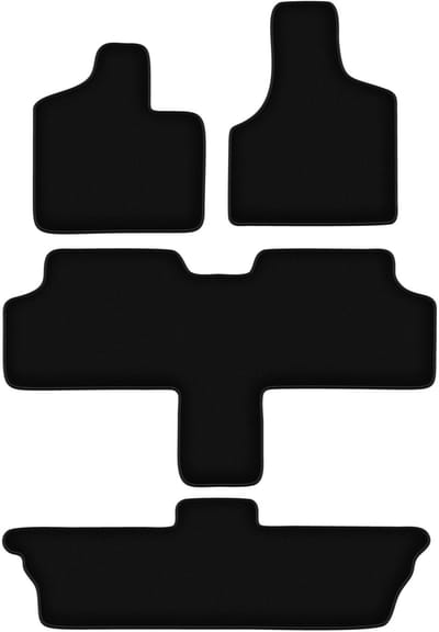 BASIC zwarte veloursmatten voor: Chrysler Grand Voyager III 7-zits (2001-2007)