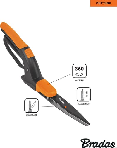 Bradas Snoeiset – Heggenschaar 20 cm antislip + Grasschaar 13 cm 360° + Snoeischaar 4-standen (SK5)