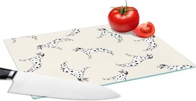 Glazen Snijplank - 28x20 - Hond - Dalmatiër - Pastel - Jongen - Design - Snijplanken Glas
