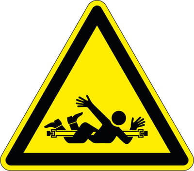 Pas op voor draaiende vijzel sticker 25 mm - 10 stuks per kaart