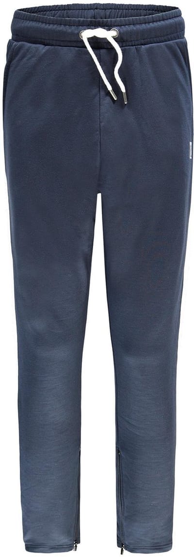 Re-Born - Sportkleding- Sportbroek - Sport trainingsbroek - Broek met ritsen aan de pijpen - Broek met zakken - Heren - Donkerblauw/Wit - Maat S