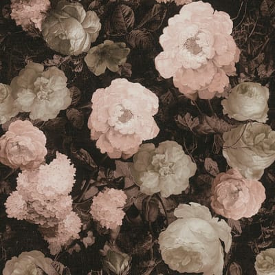 Bloemen behang Profhome 376504-GU vliesbehang licht gestructureerd met bloemen patroon mat roze rood grijs 5,33 m2