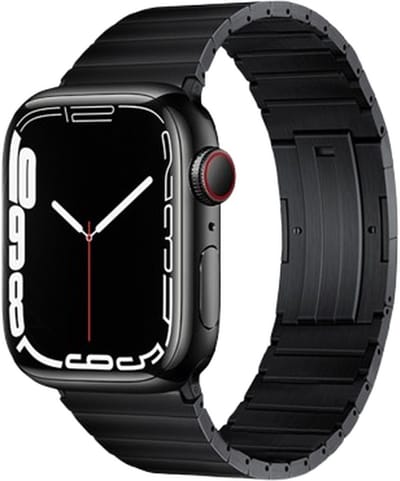 Titanium bandje - geschikt voor Apple Watch series 1/2/3/4/5/6/7/8/9/10/11/ SE (1,2,3) / Ultra (1,2,3) met maat 44 mm / 45 mm / 46 mm / 49 mm - zwart