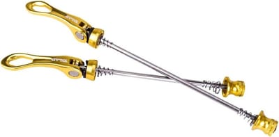 Fiets-snelspanners, 1 paar, MTB, mountainbike, fiets, fietsspies, ultralichte snelsluitingen, QR 100 mm, 135 mm, voor mountainbike, road, hub, 9 mm, 5 mm, snelspanner, fiets (08 goud)