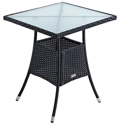 Moderne Polyrattan Bijzettafel 60x60 cm - Stijlvolle Tuinmeubelen