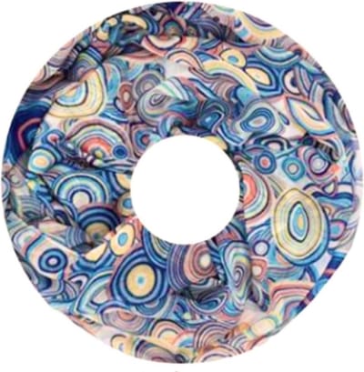 Dunne Colsjaal - Print - Oranje/Blauw - 80 x 50 cm (20241#)