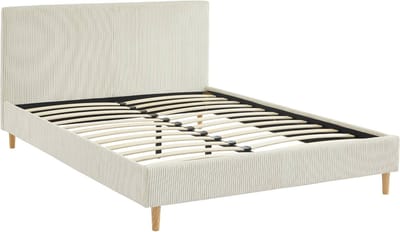 sweeek - Bed met lattenbodem en hoofdeinde, b 202 x d 148 x h 88cm, corduroy afwerking