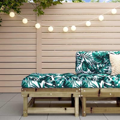Tuin Voetensteun - Hocker Terras - Ontspannen Buiten - Geïmpregneerd Grenenhout - 63 x 27 x 12.5 cm - Natuurlijk