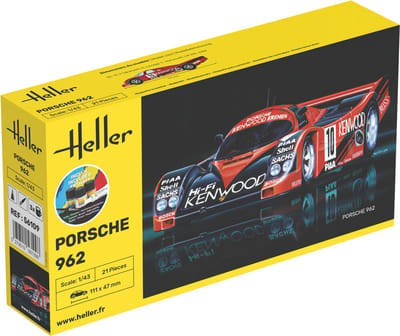 Heller Modelbouwpakket Auto - 56109 Porsche 962 - Sport Auto - Starter Kit Plastic - 1:43 - Modelbouw