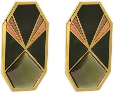 Behave - Dames oorbellen stekers vintage zwart geometrisch design - 3 cm