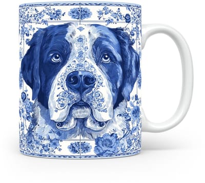 Mok Saint bernard Beker voor koffie of tas voor thee, cadeau voor dierenliefhebbers, moeder, vader, collega, vriend, vriendin, kantoor, opa, oma, hond, kerst, sinterklaas, verjaardag