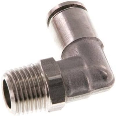4mm x R1/8'' 90 graden L-verbinding RVS Insteekfitting Buitendraad Draaibaar FKM