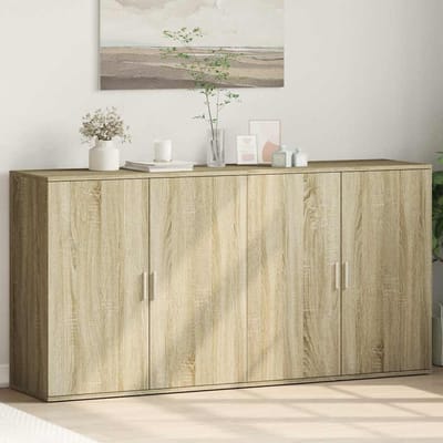 vidaXL - Dressoirs - 2 - st - 79x38x80 - cm - bewerkt - hout - sonoma - eikenkleurig